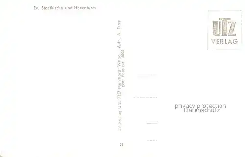 AK / Ansichtskarte Murrhardt Ev Stadtkirche und Hexenturm Murrhardt