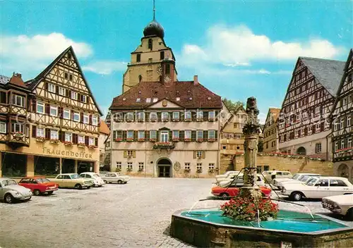 AK / Ansichtskarte Herrenberg_Wuerttemberg Marktplatz Brunnen Herrenberg Wuerttemberg