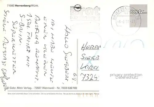 AK / Ansichtskarte Herrenberg_Wuerttemberg Fachwerk Kirche Panorama Herrenberg Wuerttemberg