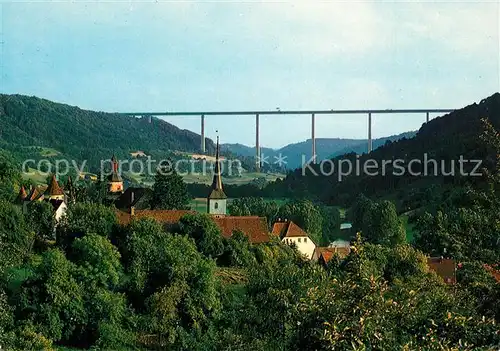 AK / Ansichtskarte Geislingen_Kocher Kochertalbruecke Schloss Braunsbach Geislingen Kocher