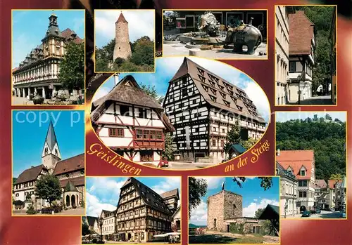 AK / Ansichtskarte Geislingen_Steige Turm Marktbrunnen Kirche Altes Haus Festung Geislingen_Steige