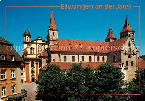 AK / Ansichtskarte Ellwangen_Jagst Ev Stadtkirche Kath Basilika Ellwangen_Jagst