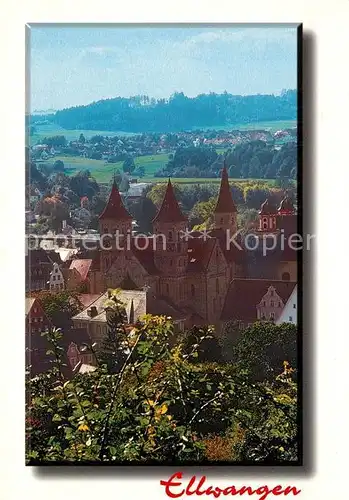 AK / Ansichtskarte Ellwangen_Jagst Kirche Panorama Ellwangen_Jagst