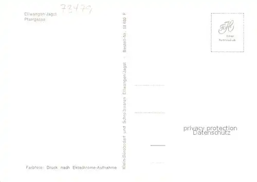 AK / Ansichtskarte Ellwangen_Jagst Pfarrgasse Ellwangen_Jagst
