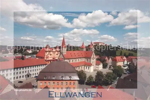 AK / Ansichtskarte Ellwangen_Jagst Landgericht Stadtkirche Basilika Schloss Ellwangen_Jagst