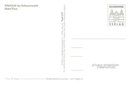 AK / Ansichtskarte Nagold Hotel Post Nagold