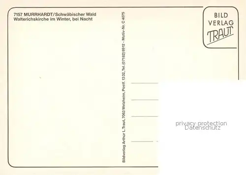 AK / Ansichtskarte Murrhardt Walterichskirche im Winter Murrhardt