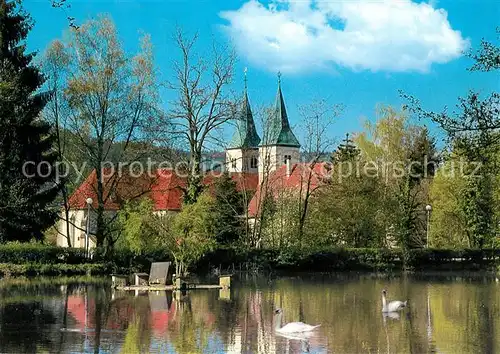 AK / Ansichtskarte Murrhardt Feuersee mit Ev Stadtkirche Murrhardt