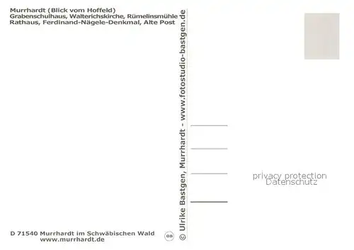 AK / Ansichtskarte Murrhardt Panorama Grabenschulhaus Walterichskirche Ruemelinsmuehle Rathaus Ferdinand Naegele Denkmal Alte Post  Murrhardt