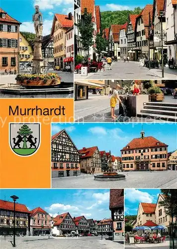 AK / Ansichtskarte Murrhardt Brunnen Strassenpartien Rathaus Marktplatz Murrhardt
