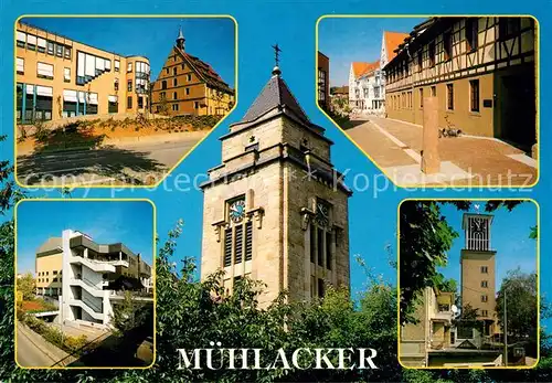 AK / Ansichtskarte Muehlacker Teilansichten Kirchturm Uhrturm Muehlacker
