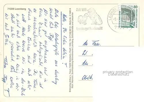 AK / Ansichtskarte Leonberg_Wuerttemberg Schellinghaus Marktplatz Eltingen Schloss Stadtkirche Bausparkasse Leocenter Wasserspiele Parksee Pommeranzengarten Leonberg Wuerttemberg