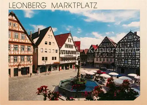 AK / Ansichtskarte Leonberg_Wuerttemberg Marktplatz mit Brunnen Leonberg Wuerttemberg