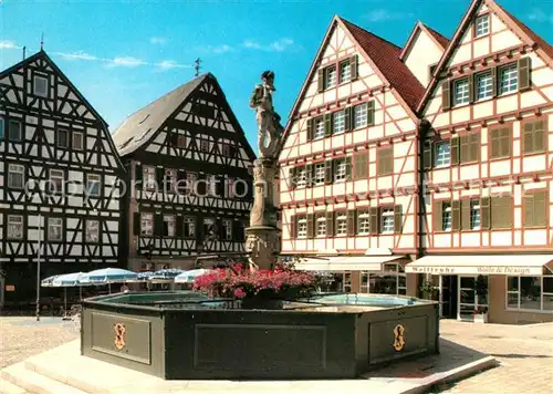 AK / Ansichtskarte Leonberg_Wuerttemberg Marktplatz mit Brunnen Leonberg Wuerttemberg