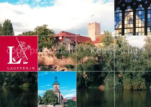 AK / Ansichtskarte Lauffen_Neckar Schloss Fenster See Kirche Lauffen Neckar