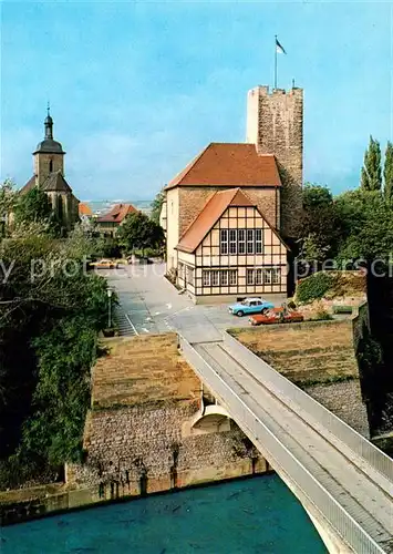 AK / Ansichtskarte Lauffen_Neckar mit Regiswindiskirche und Pfalzgrabenburg Lauffen Neckar
