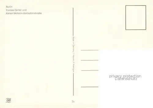 AK / Ansichtskarte Berlin Europa Center Kaiser Wilhelm Gedaechtniskirche Berlin