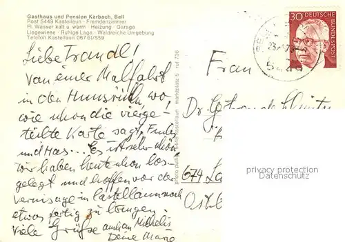 AK / Ansichtskarte Bell_Hunsrueck Gasthaus Karbach Bell Hunsrueck