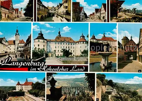 AK / Ansichtskarte Langenburg_Wuerttemberg Hauptstrasse Stadtkirche Schloss Jagsttal  Langenburg Wuerttemberg