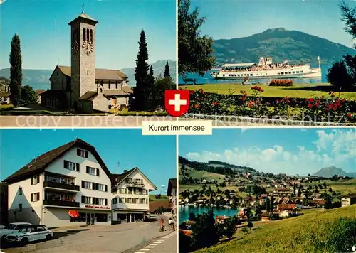 AK / Ansichtskarte Immensee Dampfer Kirche Seepartie Immensee