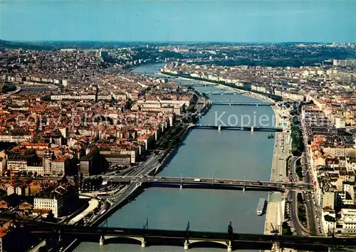 AK / Ansichtskarte Lyon_France Fliegeraufnahme Bruecken ueber die Rhone Lyon France
