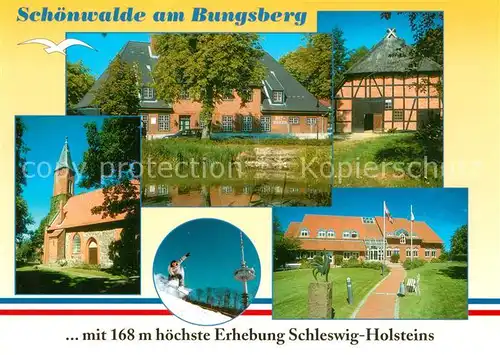 AK / Ansichtskarte Schoenwalde_Bungsberg Kirche Fachwerk hoechste Erhebung Schleswig Holsteins Schoenwalde Bungsberg