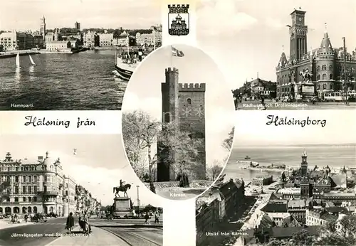 AK / Ansichtskarte Haelsingborg Hamnpartie Rathaus Kaernan  Haelsingborg