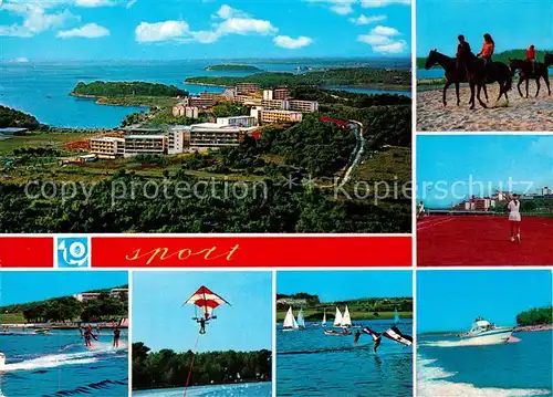 AK / Ansichtskarte Porec Segelboot Reiter Hotelanlagen  Porec
