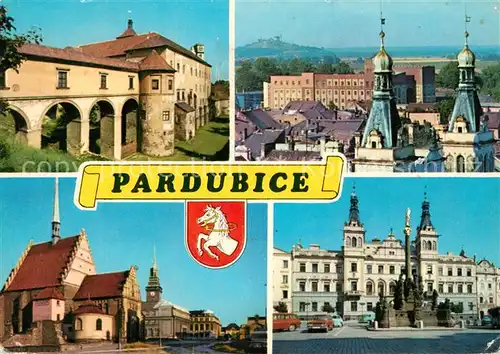 AK / Ansichtskarte Pardubice_Pardubitz Schloss Kastel Bartolomeje Rathaus Pardubice Pardubitz