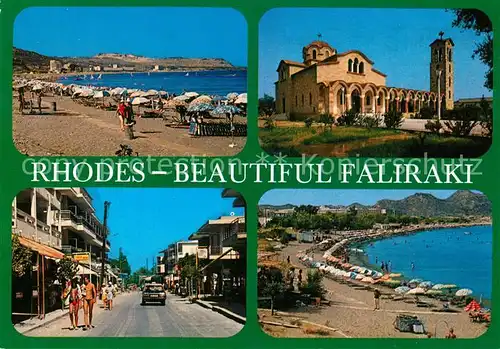AK / Ansichtskarte Rhodes_Rhodos_Greece Beautiful Faliraki Strand Schloss Rhodes_Rhodos_Greece