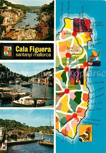 AK / Ansichtskarte Cala_Figuera_Mallorca Hafen Panoramakarte Cala_Figuera_Mallorca