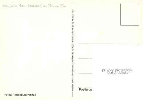 AK / Ansichtskarte Motzen_Mittenwalde_Mark Wohnsiedlung Bergstrasse 250jaehrige Ulmen Golfplatz Kirche St Martin 650 Jahre Jubilaeum Motzen_Mittenwalde_Mark