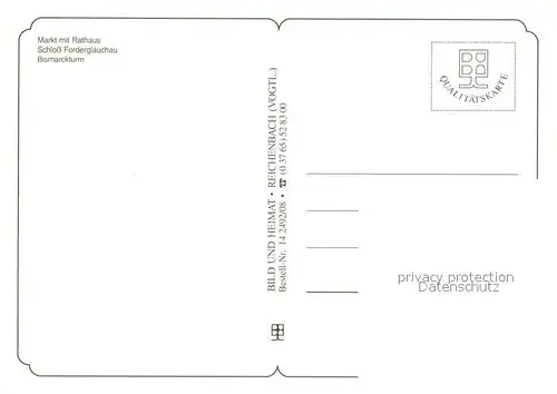 AK / Ansichtskarte Glauchau Markt Rathaus Schloss Forderglauchau Bismarckturm Glauchau