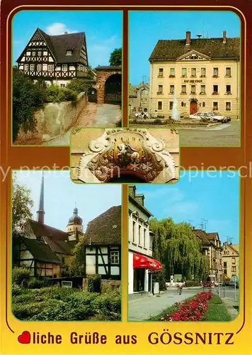 AK / Ansichtskarte Goessnitz_Schmoelln Gemeindehaus Rathaus Detail Kirche Dammstrasse Goessnitz Schmoelln