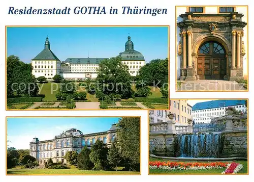 AK / Ansichtskarte Gotha_Thueringen Schloss Friedenstein Hauptportal Museum der Natur Wasserkunst Gotha Thueringen