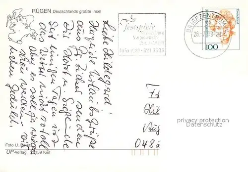 AK / Ansichtskarte Gross_Zicker_Gager Kirche Reetdachhaeuser Landschaftspanorama Gross_Zicker_Gager