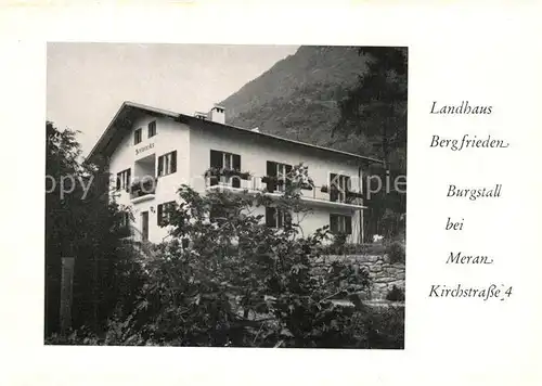 AK / Ansichtskarte Meran_Merano Landhaus Bergfrieden Meran Merano