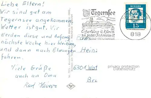 AK / Ansichtskarte Tegernsee Sengerschloss Tegernsee