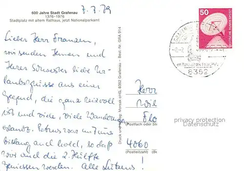 AK / Ansichtskarte Grafenau_Niederbayern Stadtplatz Rathaus  Grafenau Niederbayern