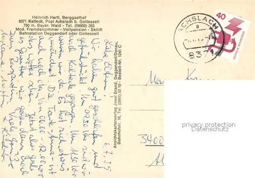 AK / Ansichtskarte Kalteck Berggasthof Heinrich Hartl Kalteck