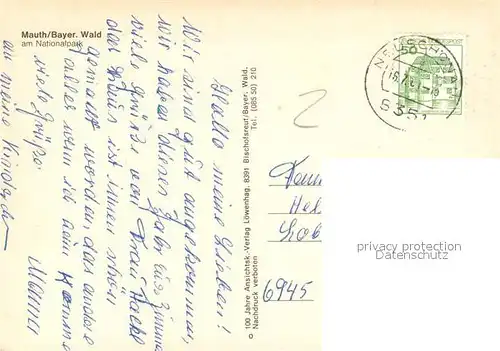 AK / Ansichtskarte Mauth_Niederbayern  Mauth Niederbayern