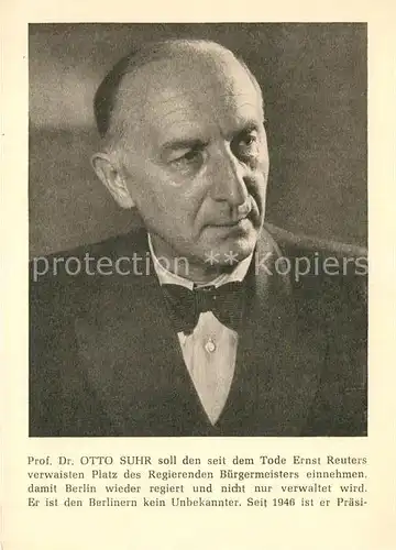 AK / Ansichtskarte Berlin Prof. Dr. Otto Suhr Berlin
