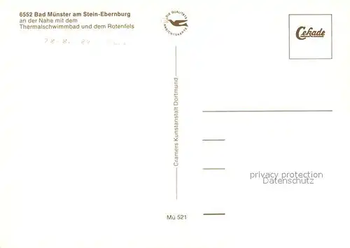 AK / Ansichtskarte Bad_Muenster_Stein_Ebernburg Thermalschwimmbad Rotenfels  Bad_Muenster