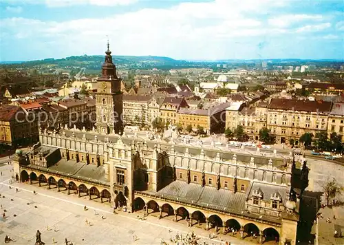 AK / Ansichtskarte Krakow_Krakau Rynek Glowny Sukiennice Wieza Ratuszowa Krakow Krakau