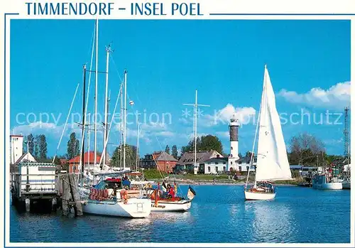 AK / Ansichtskarte Timmendorf_Insel_Poel Segelboote Leuchtturm Timmendorf_Insel_Poel