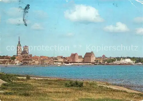 AK / Ansichtskarte Stralsund_Mecklenburg_Vorpommern Blick vom Ruegendamm Stralsund_Mecklenburg