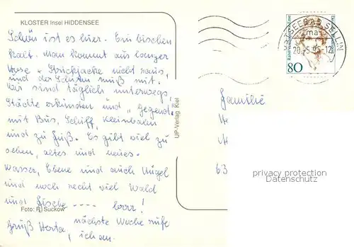 AK / Ansichtskarte Kloster_Hiddensee Leuchtturm Motorschiff Ostsee  Kloster_Hiddensee