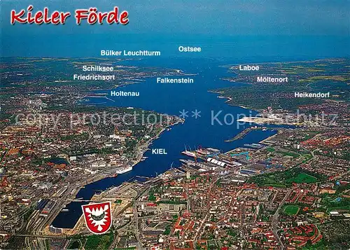 AK / Ansichtskarte Kiel Kieler Foerde Fliegeraufnahme Kiel