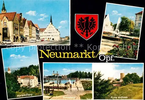 AK / Ansichtskarte Neumarkt_Oberpfalz Mariahilfberg Turnierbad Ruine Wolfstein Neumarkt Oberpfalz