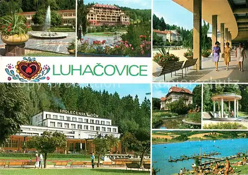 AK / Ansichtskarte Luhacovice Brunnen Palace Sanatorium Kolonnaden Spolecensky Dum  Luhacovice